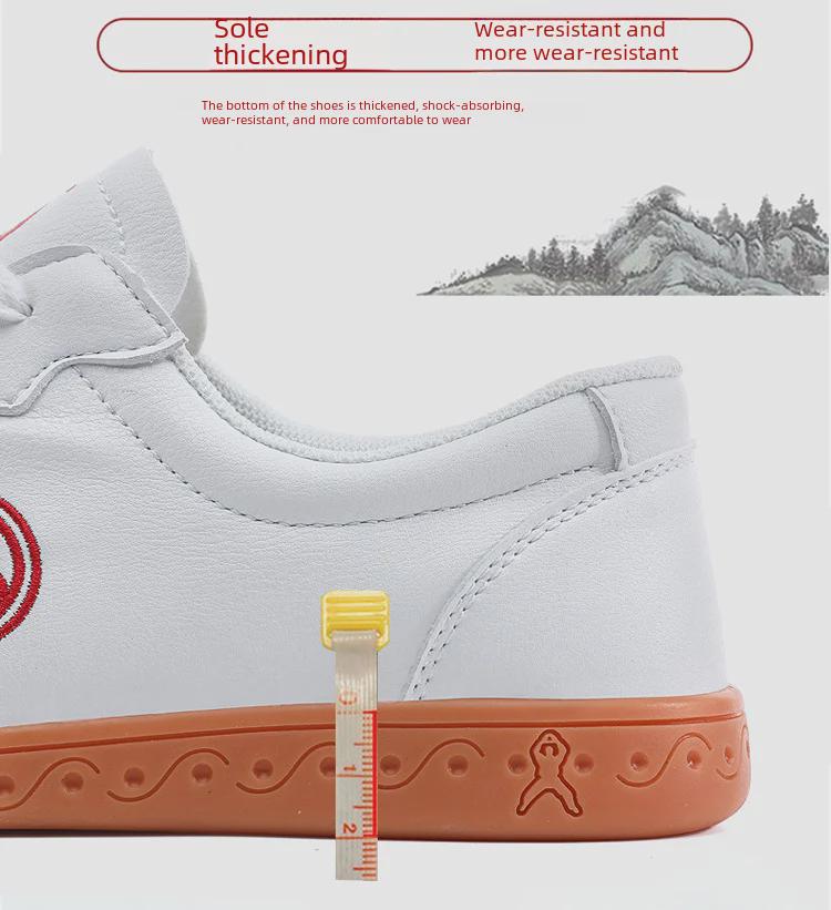 Chenjiagou Tai Chi Kung Fu Sports Shoes: Genuine Leather Martial Arts Training Footwear for Men & Women