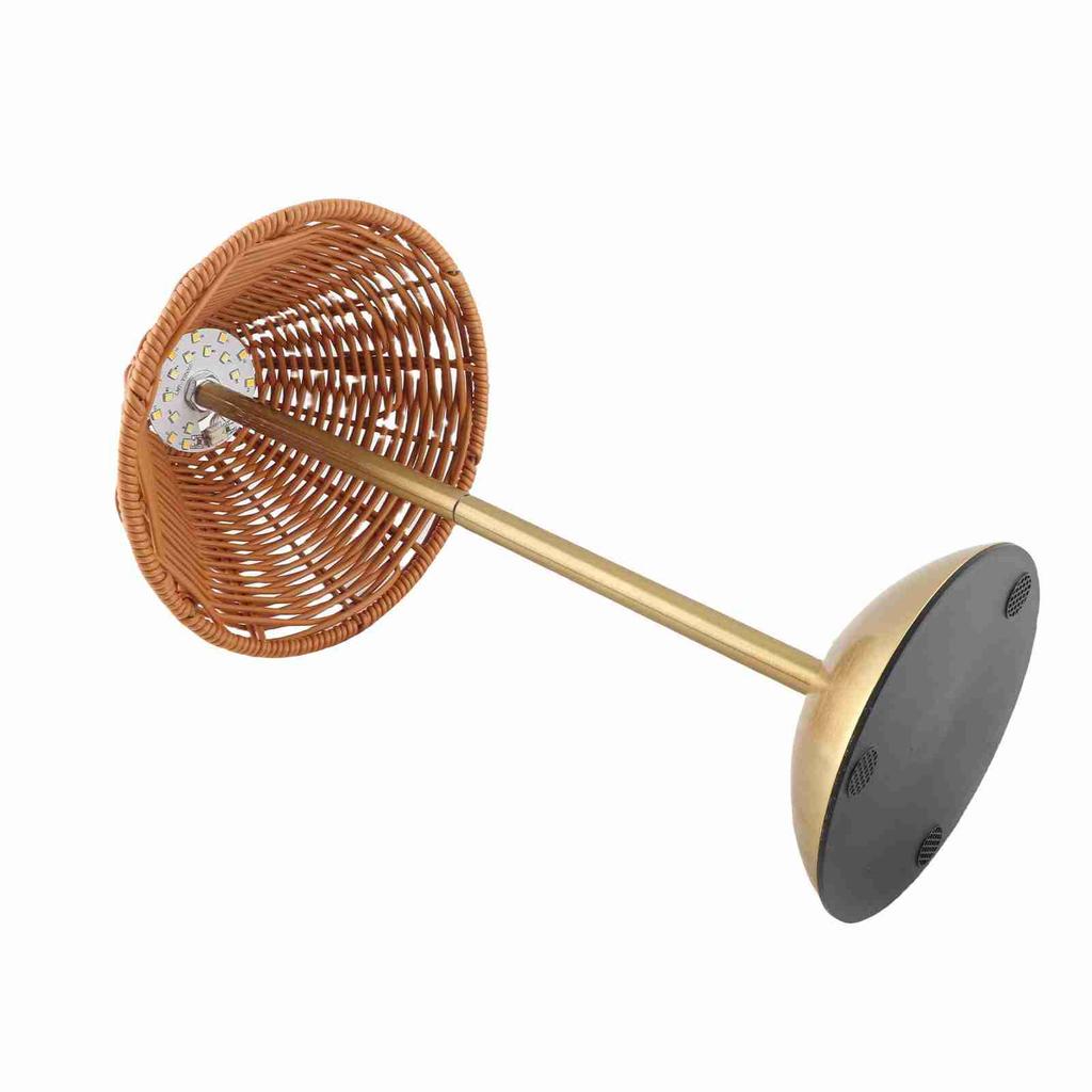 Retro Atmosphere Lighting LED Rattan Rechargeable Desk Lamp Southeast Asian Style Home Decor Living Room Bedroom Desktop Lamp
