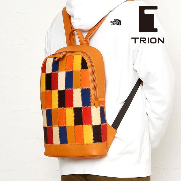 DPC261M Daypack Backpack Cowhide Glove Leather Patchwork Couple Double Zipper Multicolor [Tryon] Opening/Close Men's