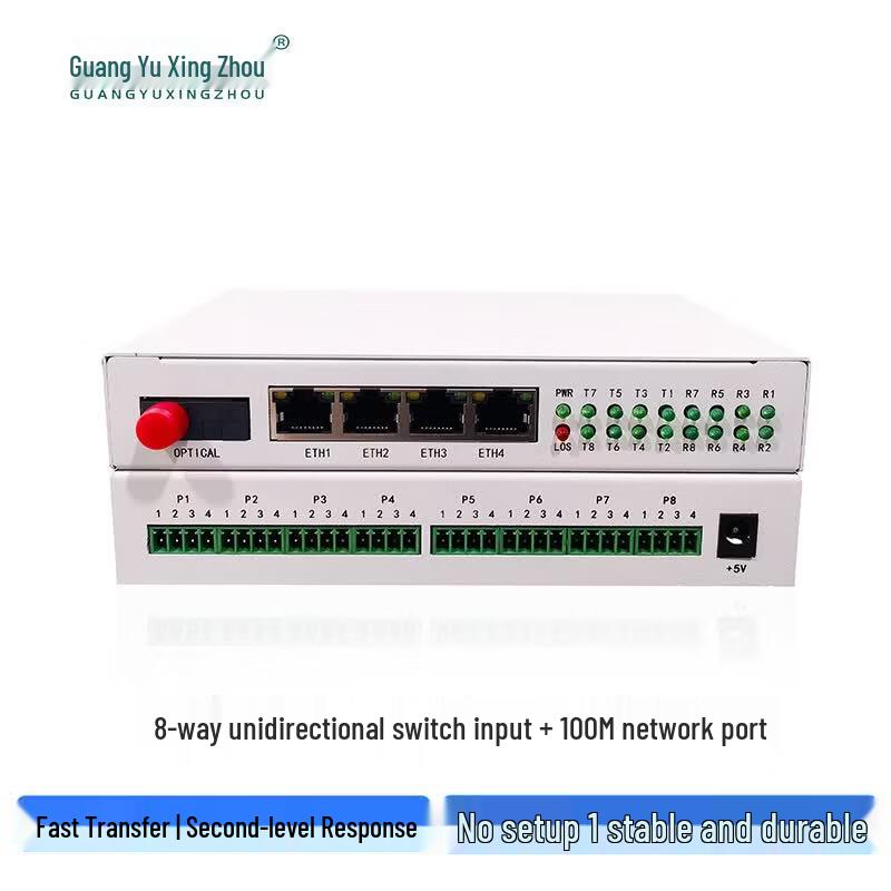 8-Channel Switch Signal to Fiber Optic Converter