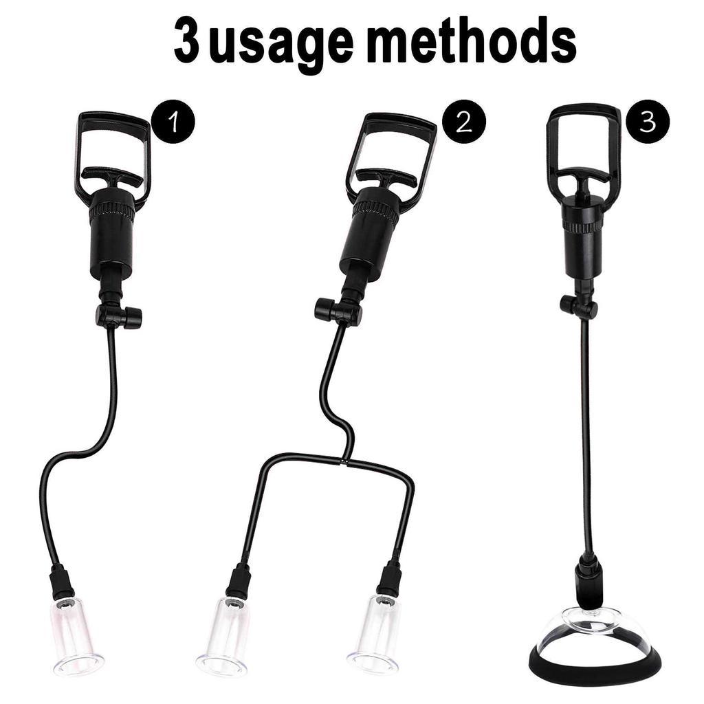 Manual Pussy Pump Vagina Clitoris Sucker Female Breast Teasing Vacuum Negative Pressure Chest Massage Enlargement Training Toy