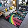 Led Zeppelin Blimp with Angel & Rainbow Design Non-slip rug suitable for living room and bedroom sofas.