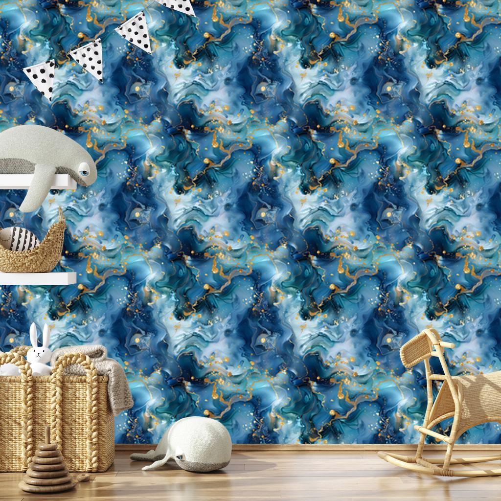 Ink blue, turquoise, navy blue and azure wallpaper 50x1000