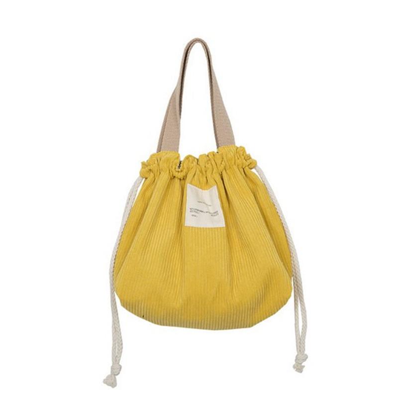 

Контейнер для ужина, сумки для хранения продуктов, эко-сумка из ткани, холщовая сумка для ланча, вельветовая сумка со шнурком 19*20cm жёлтый