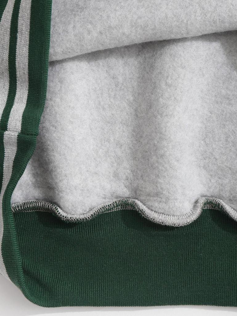 ZAFUL Kapuzenpullover mit Kängurutasche, gefüttert mit Thermofleece und Buchstabenstickerei