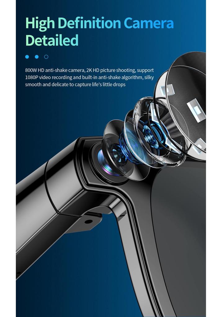CY01 Smarte Brille: 8MP Kamera, KI-Sprachassistent, Musik, Anrufe, Foto-/Videoaufnahme, 16 GB Speicherplatz.