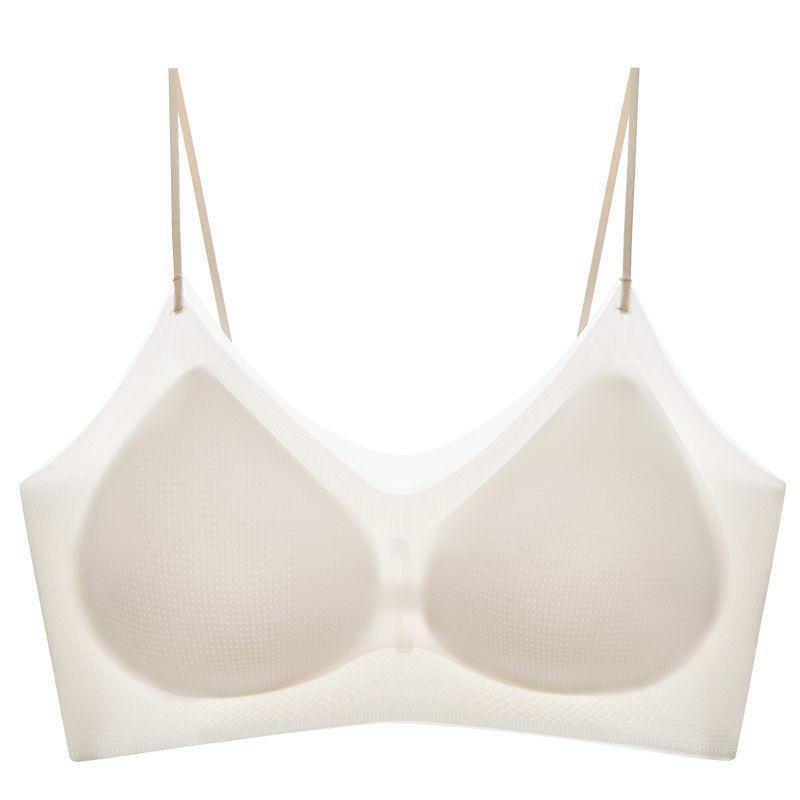 Women's Seamless Push-Up Strappy Bandeau Vest - Super Thin, Breathable Cooling Bra for Small Chests