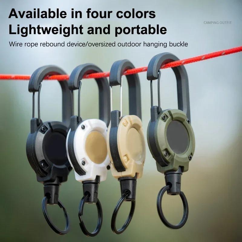 4PCS Heavy Duty Retractable ID Badge Reel with Carabiner Steel Wire Rope Key Holder Durable Outdoor Keychain Tool for Daily Use