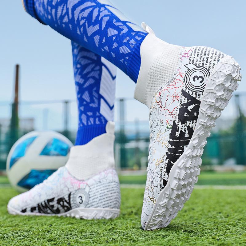 Large Size 48 Football Shoes Men's Broken Nails Ag Long Nails TF Short Nails Middle School Students Adult Breathable Grass High-top Sneakers