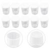 Clear Plastic Medicine Measuring Cups with White Lids Set of 10 (30ml)