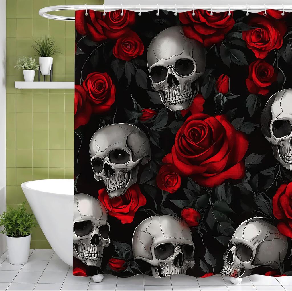 Flowers Butterflies Shower Curtain with Hooks Bathroom Curtain Decor Shower Curtain Waterproof Machine Washable