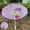 Chinesischer Antikstil Requisite Tanzschirm 56cm Cosplay Hanfu Ölpapier-Regenschirm Tanzaufführung