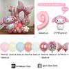48pcs Cartoon Cute My Melody Bow Theme Foil Balloon 32 Inch Pink Number Set Children's 1-9th Birthday Party Decorative Toys