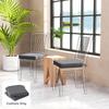 Outdoor Chair Seat Cushions Set of 2, Garden Chair Cushions with 7cm Thick Foam & Ties, Dark Grey