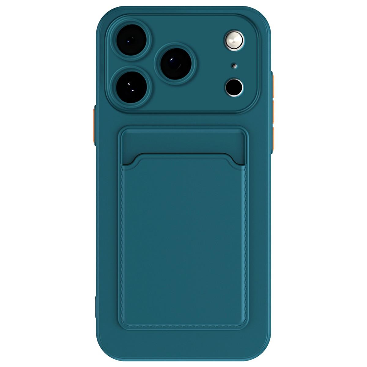 

Для iPhone 17 Pro Max Чохол Гнучкий ТПУ Чохол для Телефона зі Слотом для Картки на Задній Стороні Blackish Green