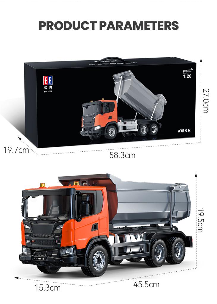 Double E E593 G540 RC Dumper Truck Tractor 2.4G RC Remote Control Car engineering vehicle Electric toys for boys children Gifts