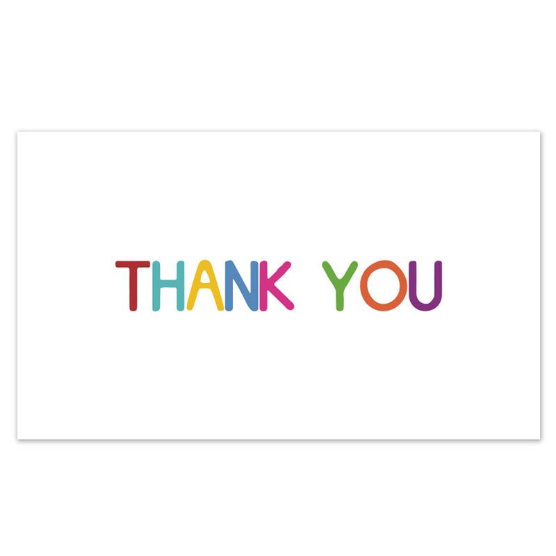 Black Thank You Greeting Cards, 50 Sheets/Pack