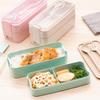 Doppelschichtige Bento-Box Mahlzeitvorbereitungsbehälter Auslaufsichere Lunchbox Studenten Lunchbehälter Mikrowellen- & Spülmaschinenfest