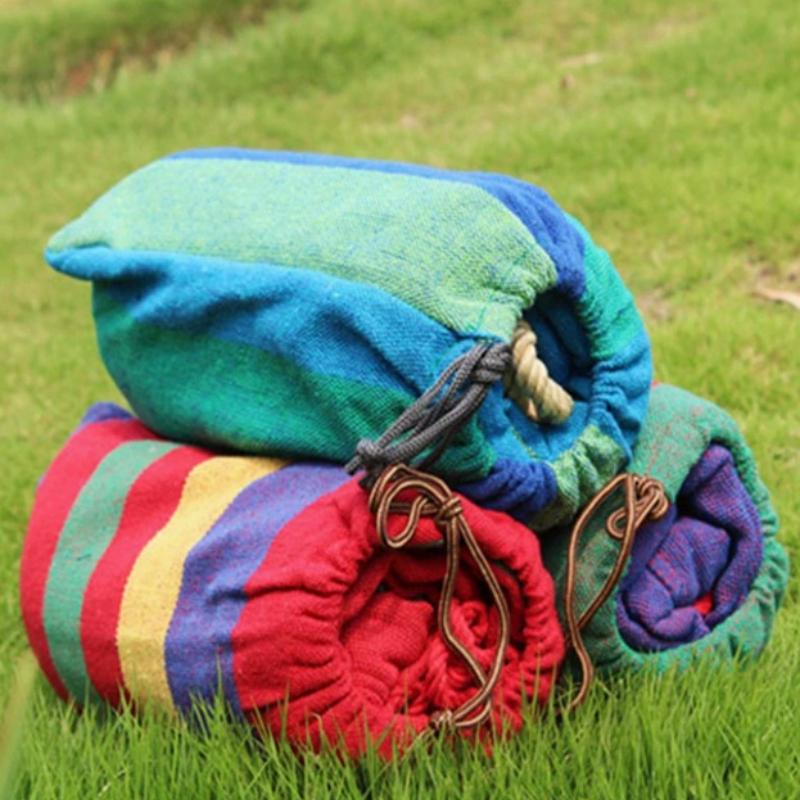 Thick Canvas Hammocks for Outdoor Camping Double Load-bear Dormitory Home Hammock Wear Resistant Anti Slip Anti Rollover Swing Leisure Hanging Chair
