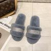 Mao Mao Webbing Slippers Home Flat Bottom Warm Slippers Fashion Fashion Cotton Slippers