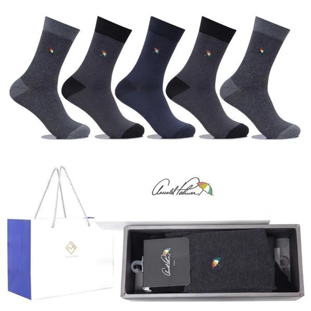 Arnold Palmer 5-Pair Shopping Bag Men s Sock Gift Set SM002 Long Dress Sock Set SM002_Long-neck 5-pair Set (Shopping Bag)