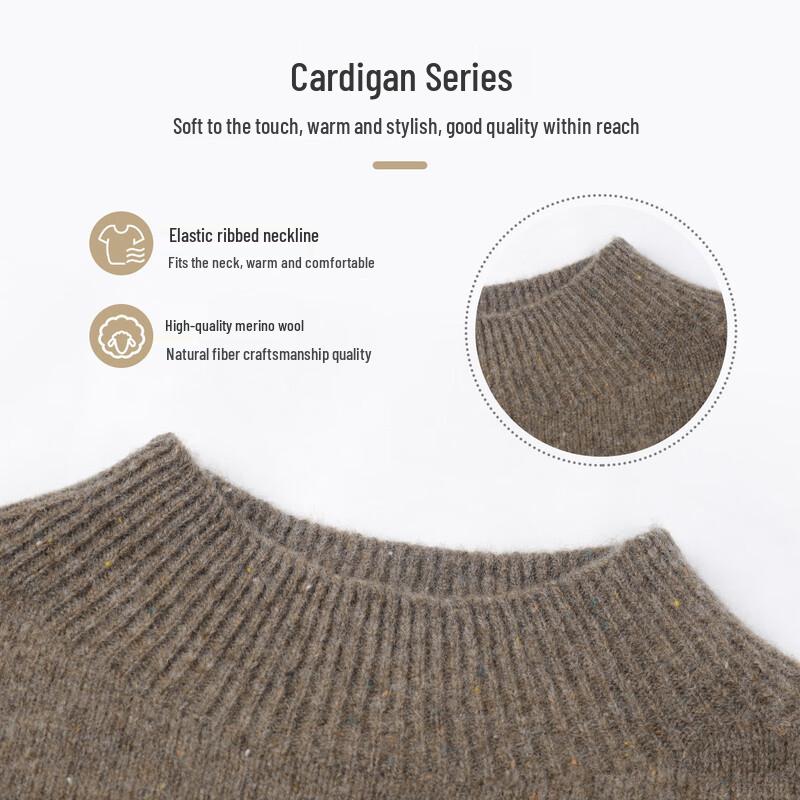 SNOWFLYING Women's Merino Wool Semi-High Neck Sweater