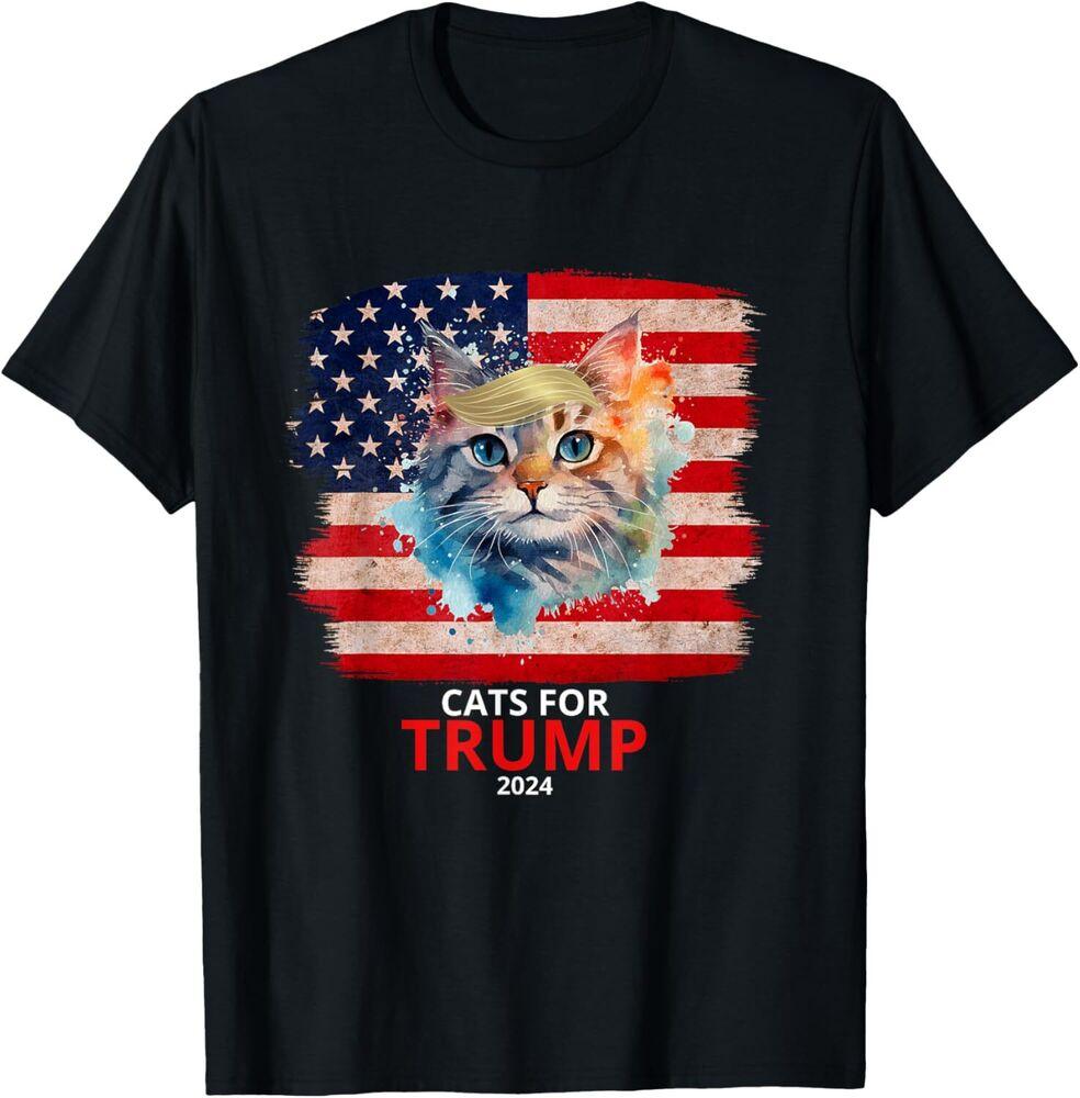 Cats For Trump 2024 Funny For Vance Trump T-Shirt Unisex T-Shirt L
