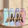 1PC Female Figure Art 750ml sports water bottle leakproof straw lid outdoor office home