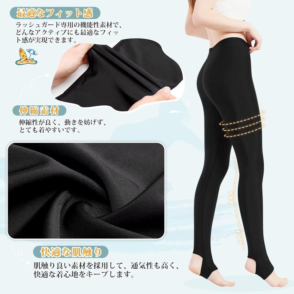 Rovidorx Rash Guard Stretchy Swimsuit Plus Size Compression Sports UV Sun Summer Women's Leggings, Spats, Leggings, Tights, Swimwear, Protection,