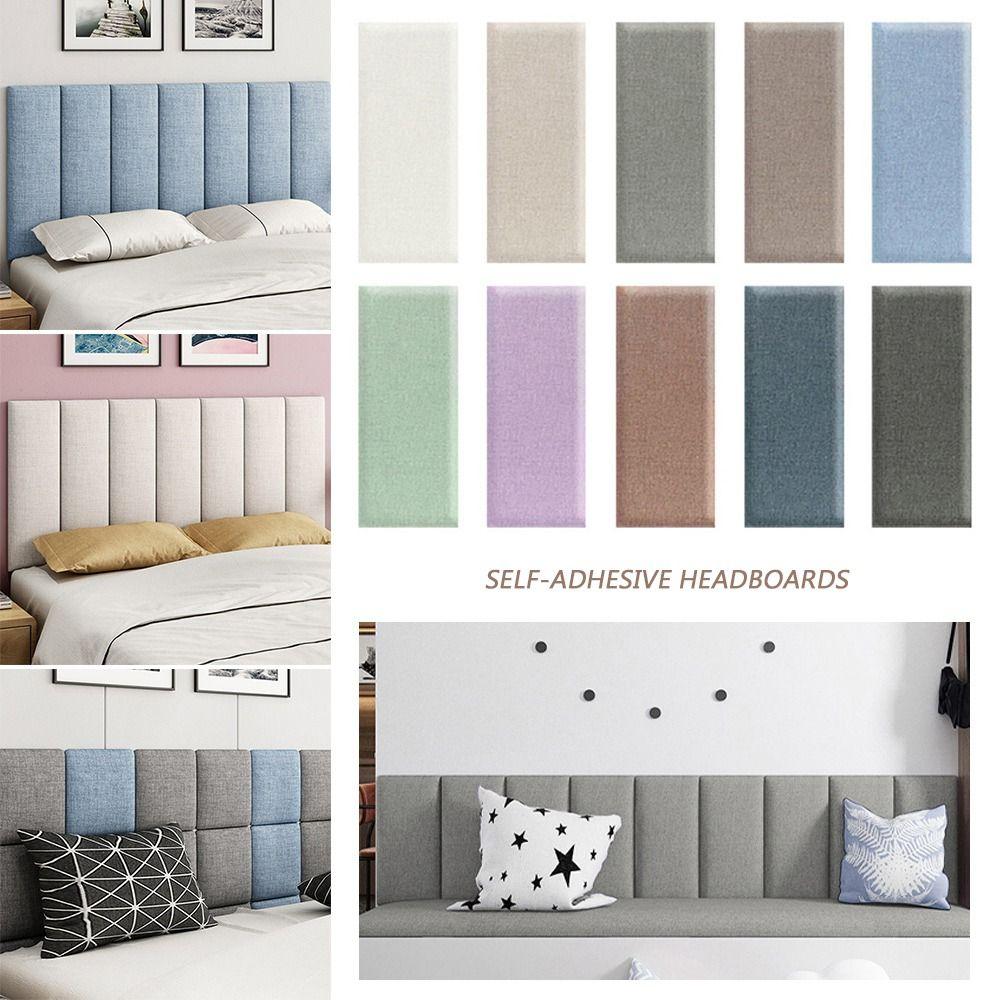 Soft Material Imitation Linen Soft Bag Self-adhesive Design Self-adhesive Headboards  Home Decor