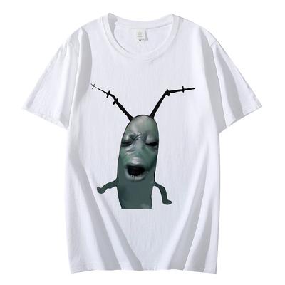 Cursed Plankton Funny Meme Graphic T Shirts Casual Comfort Short Sleeve Tshirt High Quality Fashion Oversized Tshirts Unisex