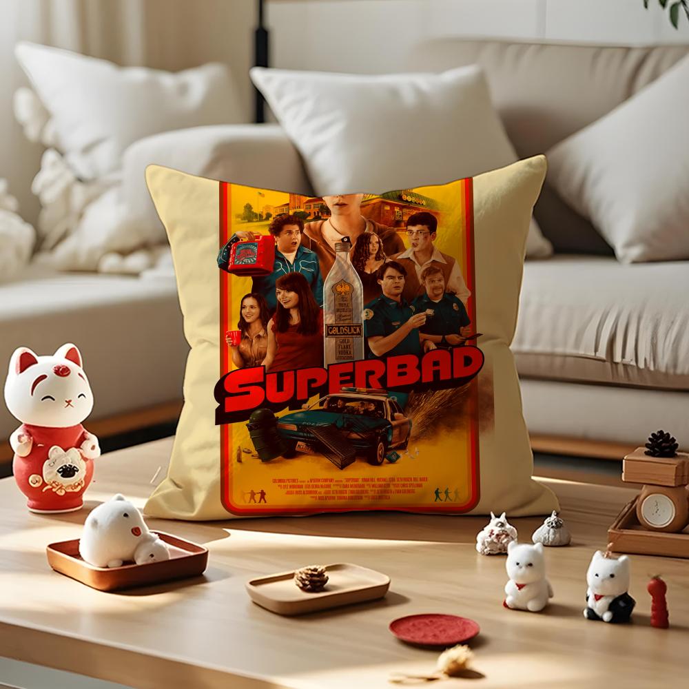Film Superbad Youth Cushion Cover Antidustmite Pillowcase Invisible Zipper Silky Short Plush Sofa Cushion Cover