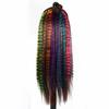 Feather Hair Extensions Colored Synthetic Clip In Hair Feather Colorful False Hair Extension Mixed Color Straight Hair For Women
