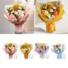 Crochet Flowers Gift Bouquet Knitting Flower Handmade Table Decoration for Home Decor Multifunctional Finished Product