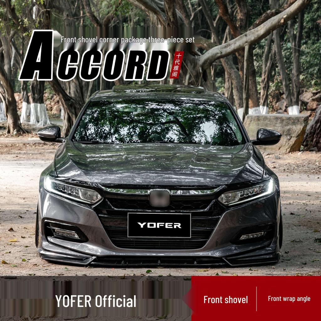 YOFER Tenth Gen Accord Body Kit: Front Lip, Corner Splitters, Spoiler, Bumper.