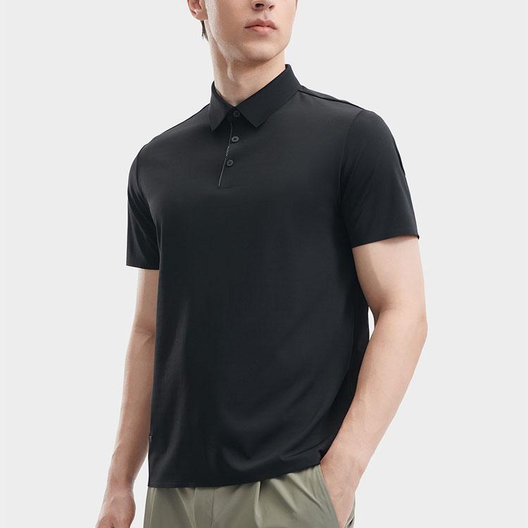 FILA Solid Color Casual Simple Pullover Short Sleeve Polo Shirt Men tops Black F11M422124F-BK