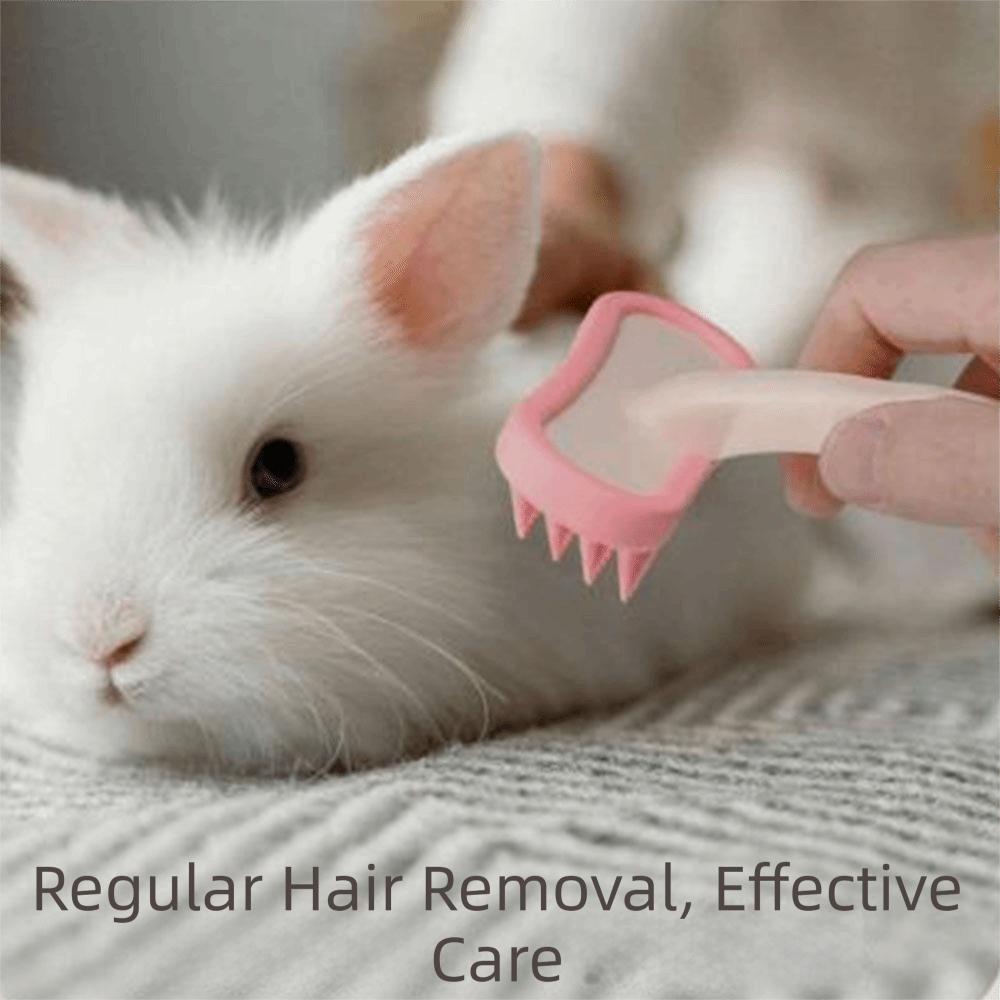 Soft Silicone Bristles Buuny Rabbit Comb Curved Handle Gentle Detangling Brush  Beauty Care