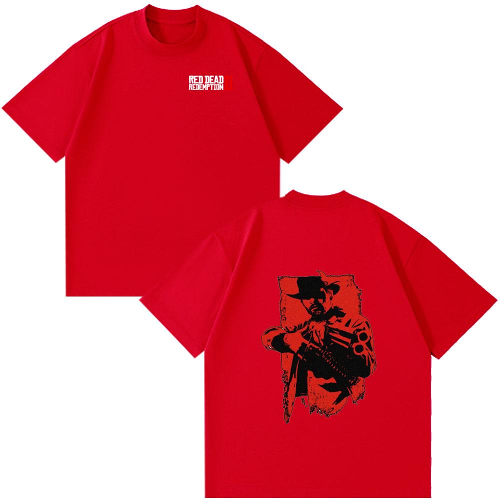 Red Dead Redemption 2 Game Graphic T Shirts Mens Clothing High Quality Fashion Summer Couple ONeck Cotton Short Sleeve Tshirt