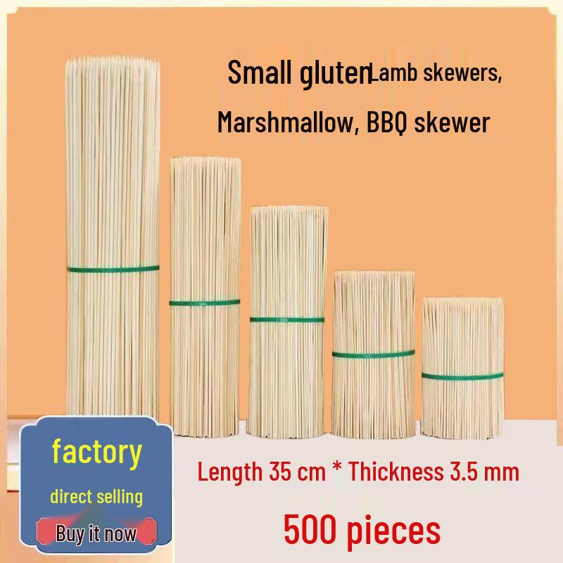 Disposable Bamboo BBQ Skewers for Sausages, Lamb, Bóbó Jī, Fried Skewers, and Tanghulu