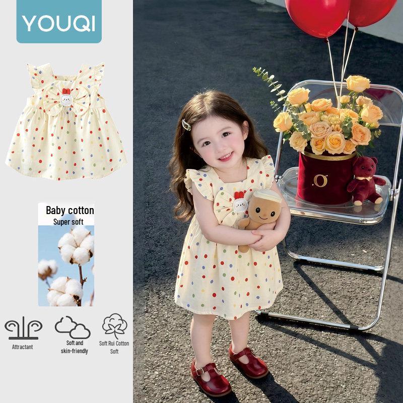 Youqi Baby 2026 Summer Red Cherry Princess Dress for Photoshoots