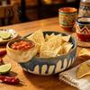 Convenient Bowl for Watching TV 2 in 1 Snack with Dip Cup, Chip Serving Dish Potato And Platter Sauce Compartment, Vintage Party Container,