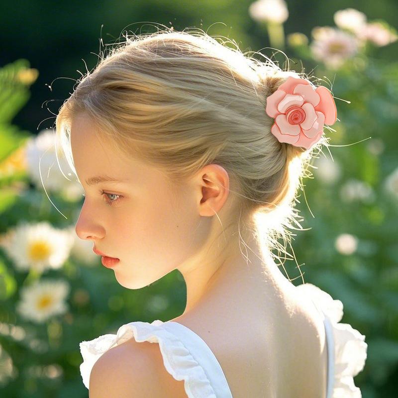 Sweet Camellia Rose Acetate Hair Claw Flower Series Claw Clips Ins Trendy Hair Clips For Women Girls Hair Accessories