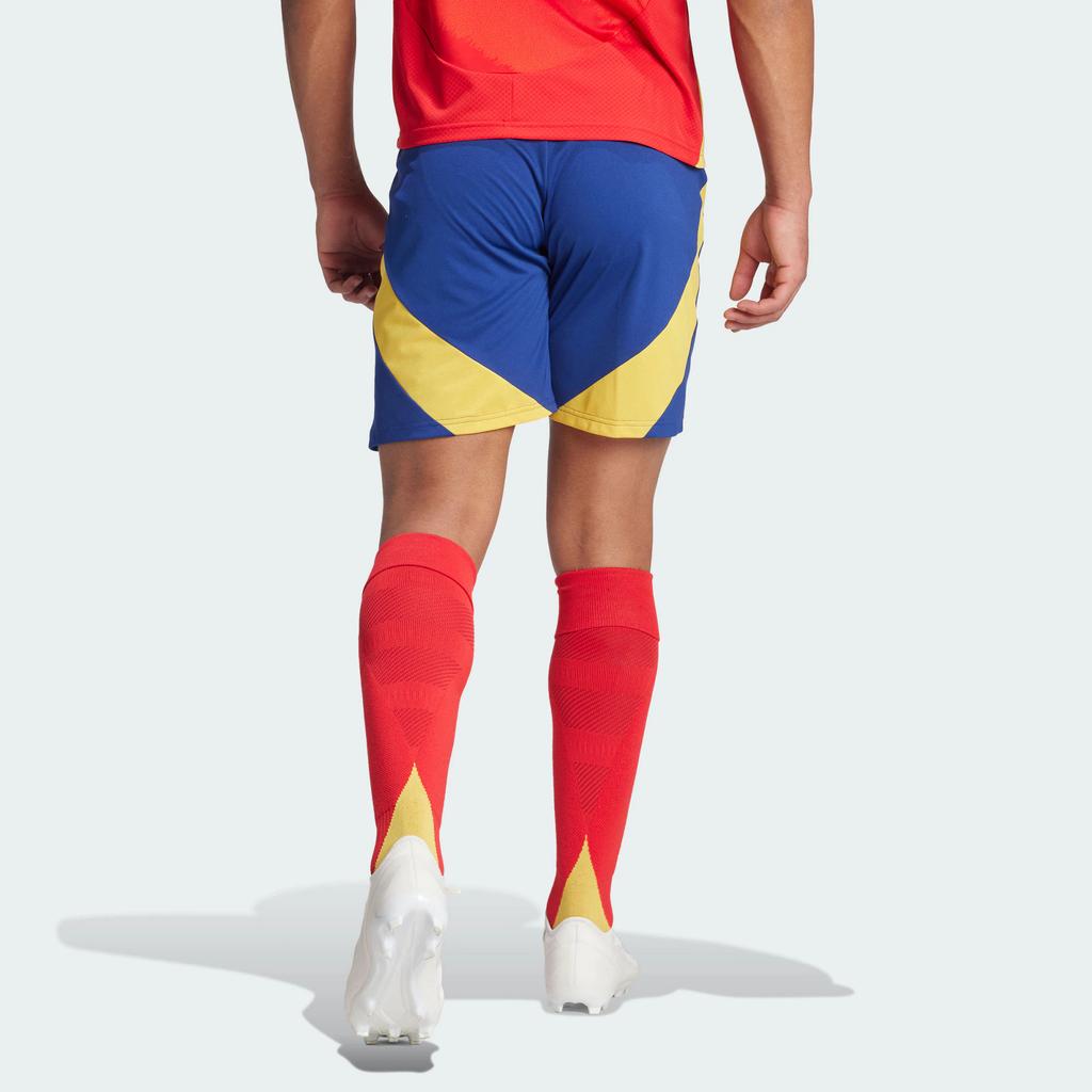 Adidas Spain 24 Home Shorts Embroidered Logo Two-Tone Straight Soccer Pants Fan Edition Men Bottoms Victory-Blue IW8150
