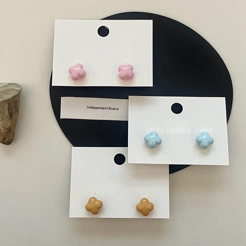 Korean Candy Color Flower Stud Earrings: Cute, Fashionable, and Versatile Jewelry for Women