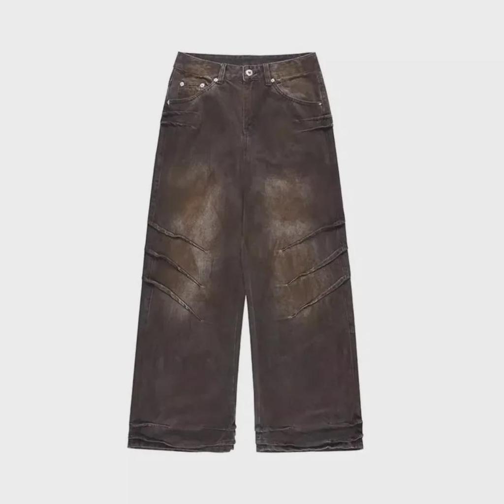 Retro High Street Style Loose Fit Jeans – Unisex Trendy Straight-Leg Pants
