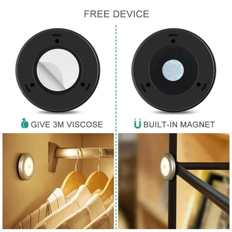 1/2/3/6 шт. Лампа з інфрачервоним датчиком руху PIR, живлення від батарейок, нічник, магнітна інфрачервона настінна лампа, для шафи, сходів(Батарея не входить)