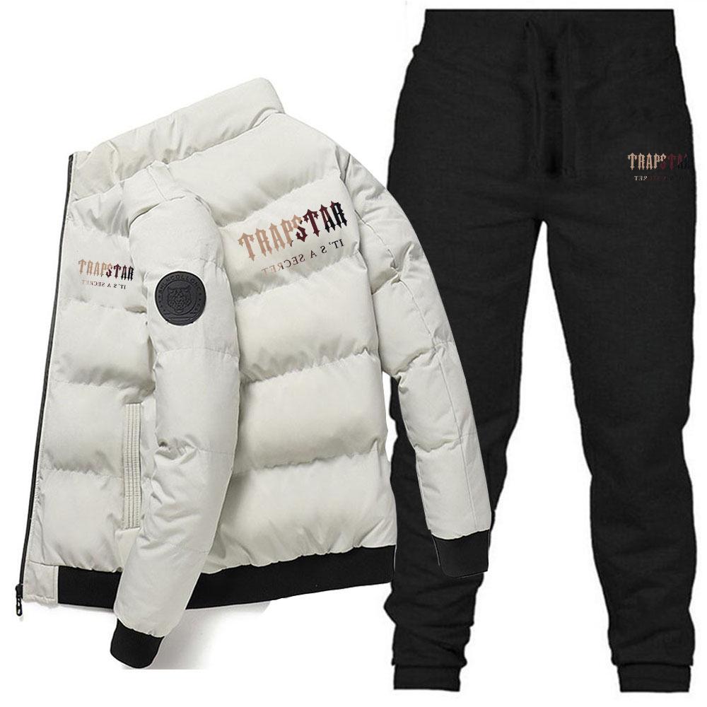 Men's Winter Stand-up Collar Cotton-Padded Jacket & Trousers Set – Thick, Warm Down Cotton Casual Wear