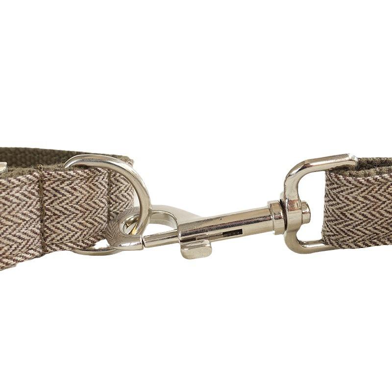 MUTTCO Light Brown Dog Collar & Leash Set with Bow Tie, UDC-119.