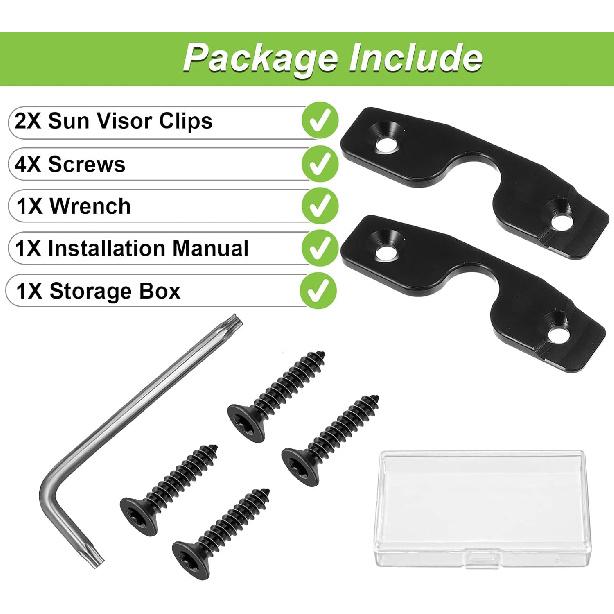 Sun Visor Repair Kit, Compatible With Jeep Wrangler JK, JL, JT Gladiator 2018-2024, Aluminum Alloy Sun Visor Driver Side Replacement, Used For
