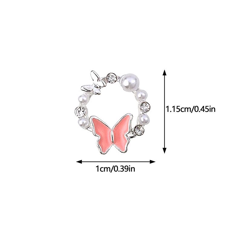 5Pcs Butterfly Pearl Nail Oil Drop Alloy Jewelry Love Flower Wreath Nail Decoration Nail Salon Diy Accessories Manicure Drill